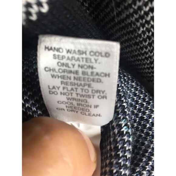 J. JILL Black White Plaid Windowpane Check Soft Knit Pullover Sweater Sz S - Picture 5 of 5